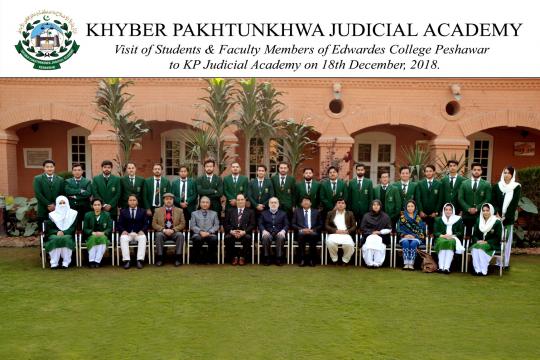 Students & Faculty from Edwardes College Peshawar visit to KP Judicial Academy on December 18, 2018